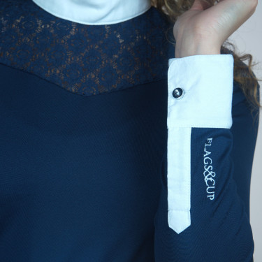 Polo mujer Cassia Flags & Cup manga larga Azul marino