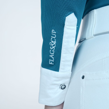 Polo mujer Cassia Flags & Cup manga larga Azul esmeralda