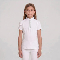 Camisa de concurso ecuestre niña manga corta rosa 160