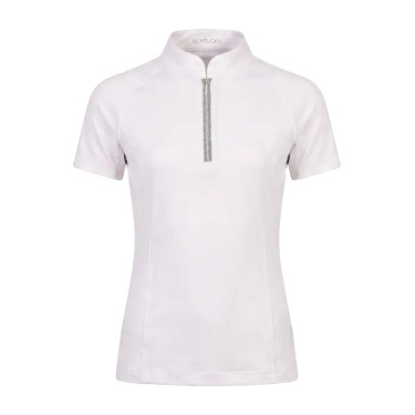 Camisa de concurso para niña clásica de manga corta con brillo Viejo rosa talla 160 niño Blanco
