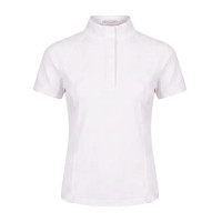 Camisa de concurso ecuestre niña manga corta blanca 160