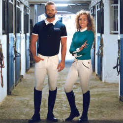 Polo mujer Cassia Flags & Cup manga larga Blanco