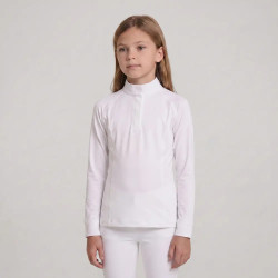 Camisa de concurso para niña clásica de manga larga blanca talla 160 niño Blanco