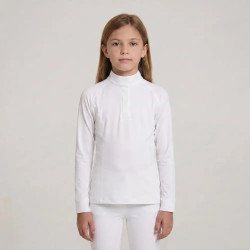 Camisa de concurso para niña clásica de manga larga blanca talla 160 niño Blanco