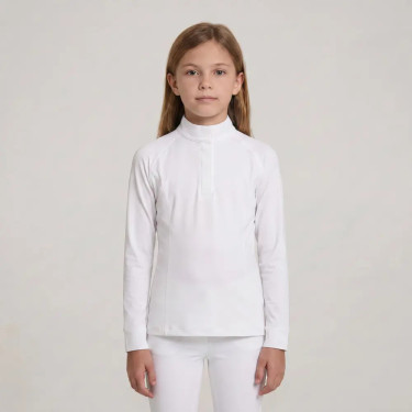 Camisa de concurso para niña clásica de manga larga blanca talla 160 niño Blanco