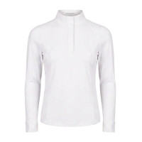 Camisa de concurso ecuestre niña manga larga blanca 160