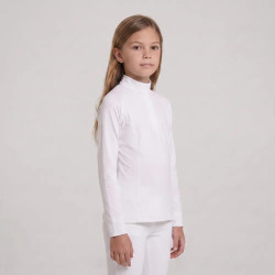 Camisa de concurso para niña clásica de manga larga blanca talla 160 niño Blanco