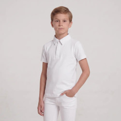 Camisa de concurso clásica para niño de manga corta blanca talla 160 Blanco