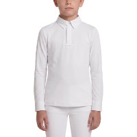Camisa de equitación concurso niño manga larga blanca 160