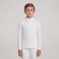 Camisa de equitación concurso niño manga larga blanca 160