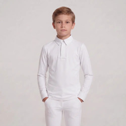 Camisa de concurso niño clásica de manga larga blanca talla 160 Blanco