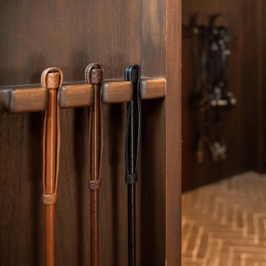 Fusta de salto de cuero 65 cm marrón claro | equi-clic