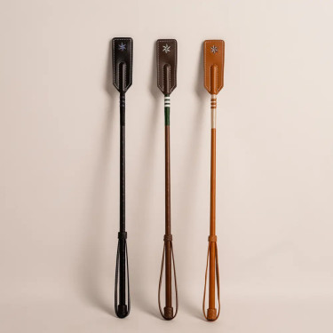 Fusta de salto de cuero 65 cm marrón claro | equi-clic