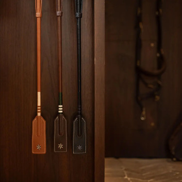 Fusta de salto de cuero 65 cm marrón claro | equi-clic