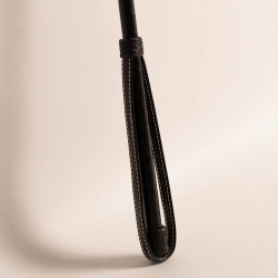 Fusta de salto Classy lisa de cuero entero marrón claro 65 cm Negro