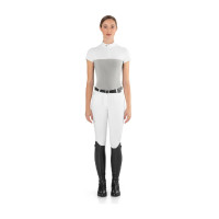 Polo de concurso de malla Ego7 de manga corta para mujer Gris hielo