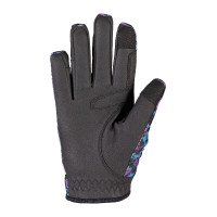 Guantes de montar para niños Amina- HKM Negro / azul petróleo