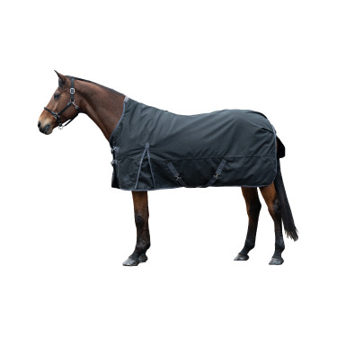 Manta highneck HKM Glasgow 1200D forro liso Azul cobalto / gris