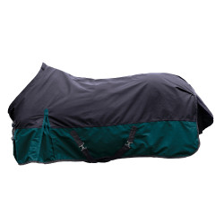 Manta de exterior HKM Chester 600D forrada de polar Negro / petróleo Manta de exterior HKM Chester 600D forrada de polar Negro / petróleo
