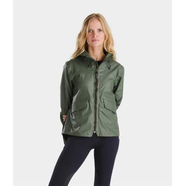 Short Raintech chaqueta impermeable de equitación corta para mujer Horse Pilot Noche forestal