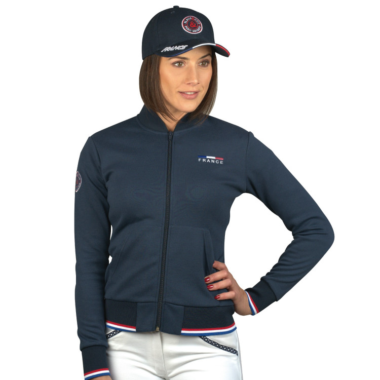 Sudadera cremallera mujer Francia Flags & Cup