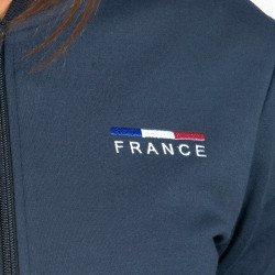 Sudadera cremallera mujer Francia Flags & Cup Azul marino