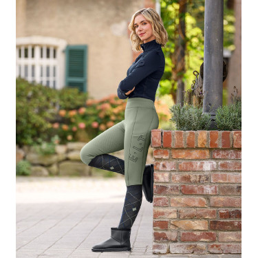 Leggings de equitación térmicos ELT Rica de forro polar para mujer Salvia Violeta