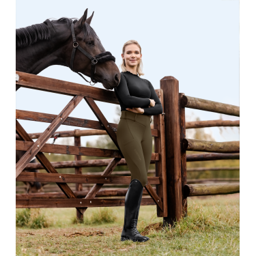 Legging térmico de equitación ELT Rena para mujer Marrón verde Marrón Legging térmico de equitación ELT Rena para mujer Marrón verde Marrón