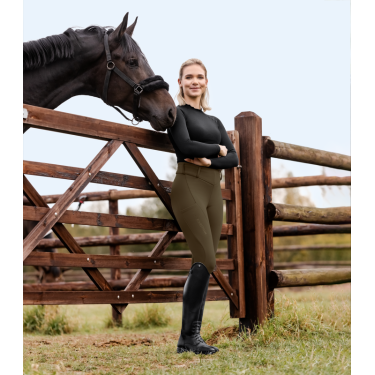 Legging térmico de equitación ELT Rena para mujer Marrón verde Marrón Legging térmico de equitación ELT Rena para mujer Marrón verde Marrón