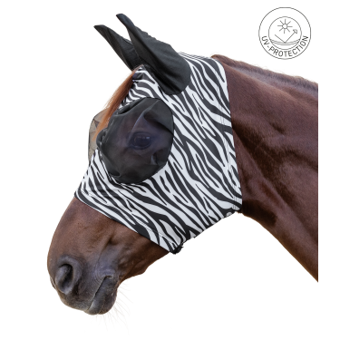 Máscara antimoscas Waldhausen Puck Zebra Negro / blanco