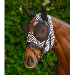 Máscara antimoscas Waldhausen Puck Zebra Negro / blanco