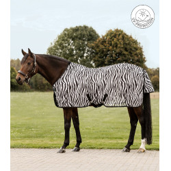 Manta antimoscas Waldhausen Zebra con cinchas cruzadas Negro / blanco