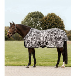 Manta antimoscas Waldhausen Zebra con cinchas cruzadas Negro / blanco