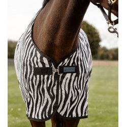 Manta antimoscas Waldhausen Zebra con cinchas cruzadas Negro / blanco