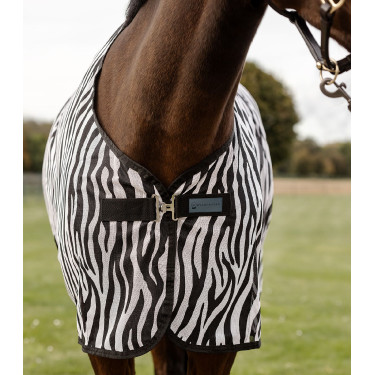 Manta antimoscas Waldhausen Zebra con cinchas cruzadas Negro / blanco
