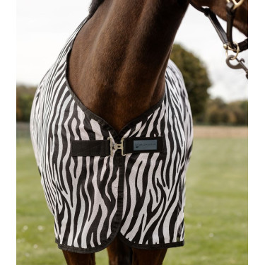 Manta antimoscas Waldhausen Zebra con cinchas cruzadas Negro / blanco