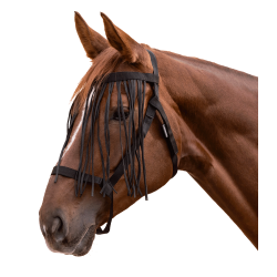 Cabezada de pasto con flecos anti-moscas para caballo Cabezada de pasto con flecos anti-moscas para caballo