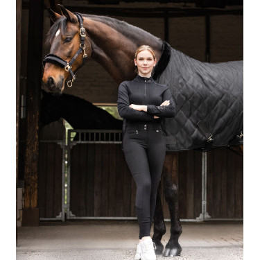 Pantalón de equitación ELT Micro Sport con silicona de talle alto Negro Pantalón de equitación ELT Micro Sport con silicona de talle alto Negro