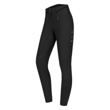 Pantalón de equitación ELT Maja Glam Curved de talle alto Negro