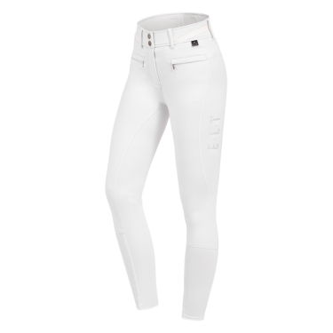 Pantalón de equitación ELT Maja Glam Curved de talle alto Blanco