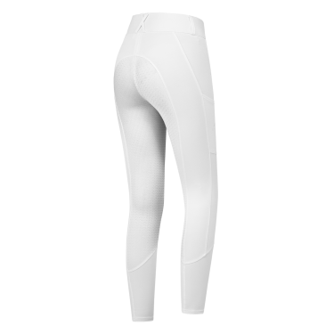 Pantalón de equitación ELT talle alto Essential silicona Blanco