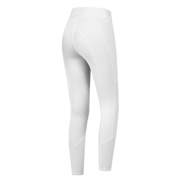 Pantalón de equitación ELT talle alto Essential silicona Blanco