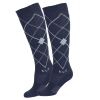 Calcetines de equitación ELT Argyle Negro / azul piedra Calcetines de equitación ELT Argyle Negro / azul piedra
