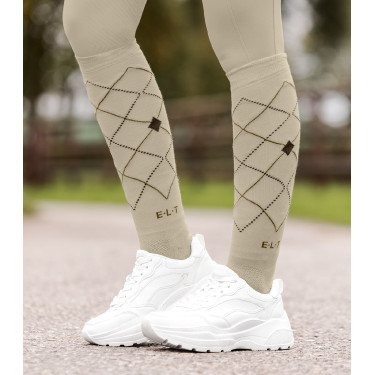 Calcetines de equitación ELT Argyle Gris beige