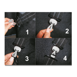 Safe-Gum Waldhausen 6 elásticos con cierres en T Gris