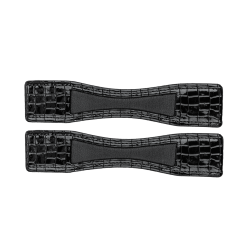 Protectores de espuelas Waldhausen de cuero charolado, el par Cuero negro