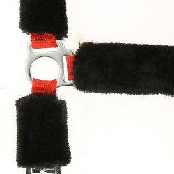 Cabezada Norton Full de borreguillo sintético Rojo / negro