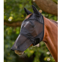 Máscara antimoscas Waldhausen Premium protección orejas y chaflán Negro