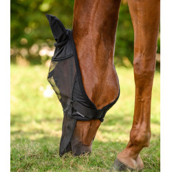 Máscara antimoscas Waldhausen Premium protección orejas y chaflán Negro