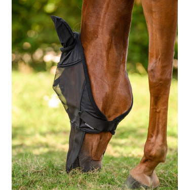 Máscara antimoscas Waldhausen Premium protección orejas y chaflán Negro